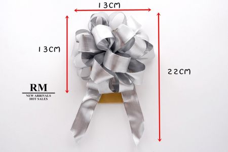Silver Metallic Ball Shape ribbon Bow_BW635-W29